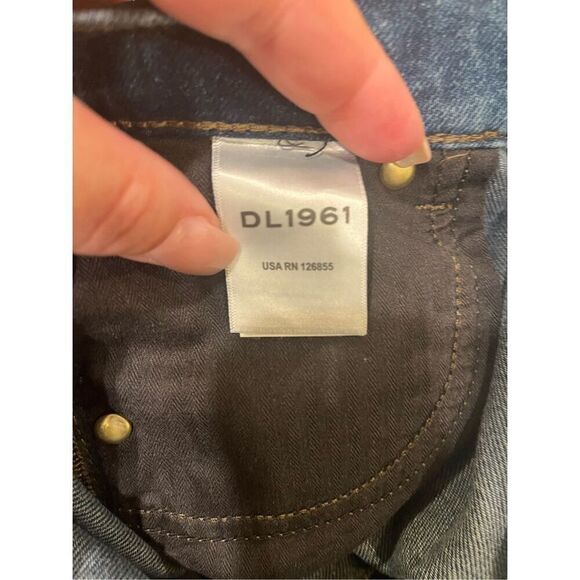 DL1961 DL Vintage Zoie Wide Leg Relaxed Jeans in Seacliff Laser Print Sz 24 NWT - Picture 12 of 13